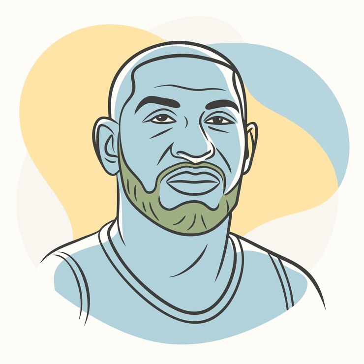 Vecteur un dessin d'un homme avec une barbe et une moustache