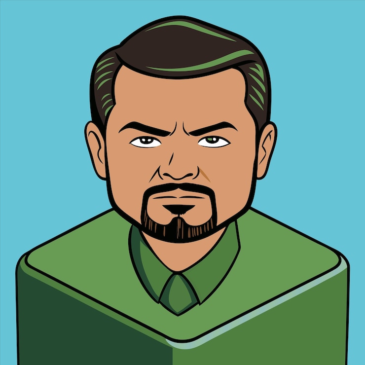Vecteur un dessin d'un homme avec une chemise verte et une chemise vert avec un col vert