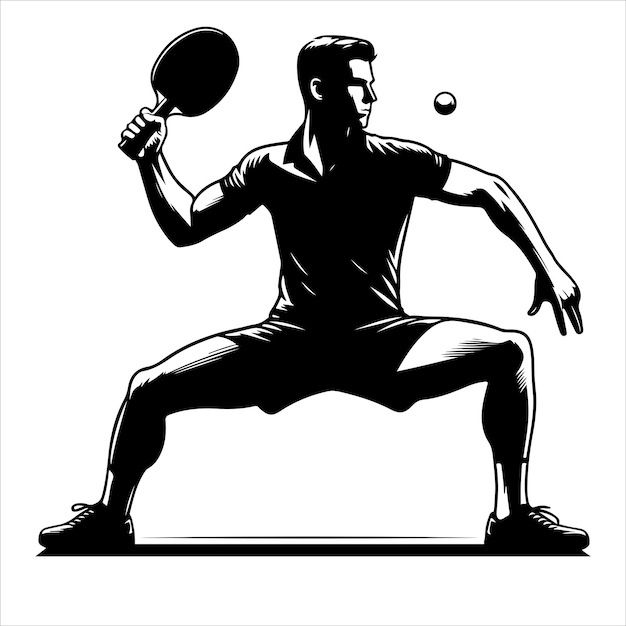 Vecteur un dessin d'un homme faisant une position d'accrochage avec une balle dans la main