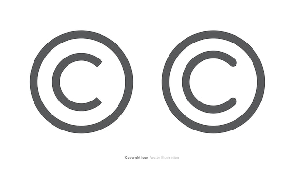 Le dessin de l'icône du droit d'auteur La lettre C Le symbole Vecto L'illustration