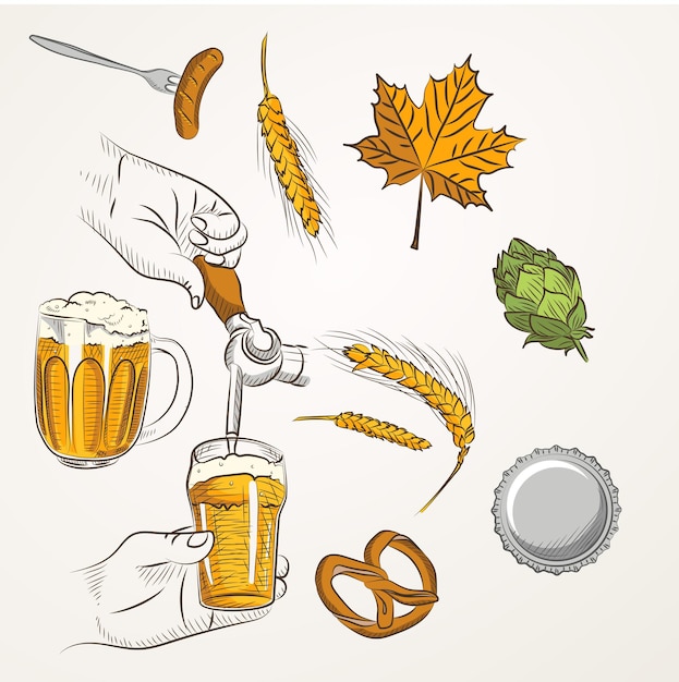 Vecteur dessin et illustration de bière en vecteur