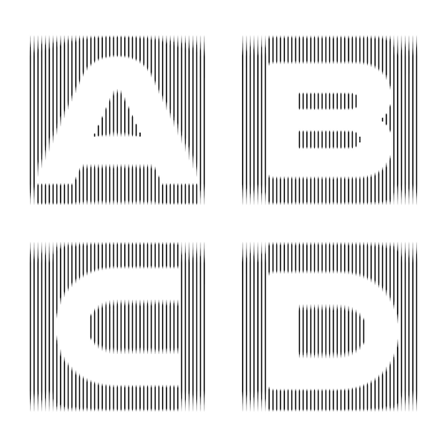 Dessin d'illustration en ligne d'alphabet anglais avec fond blanc