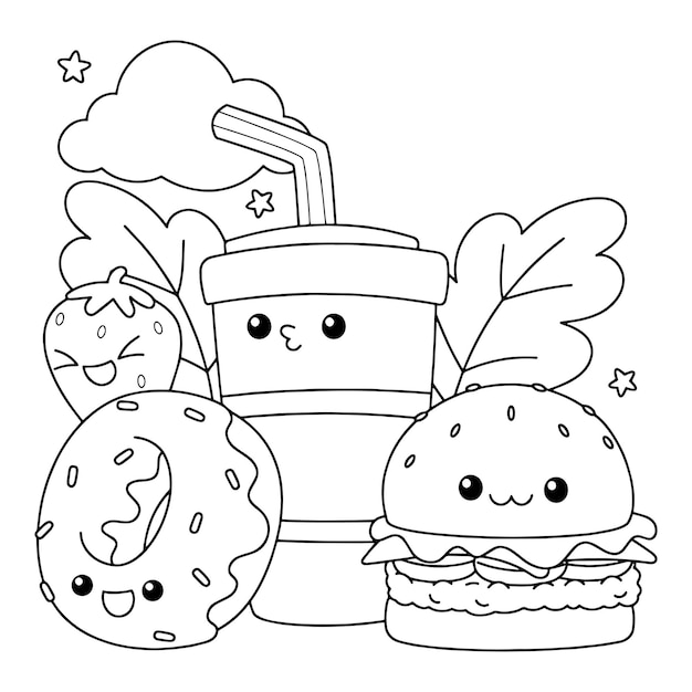 Dessin d'illustration d'un livre à colorier dessiné à la main