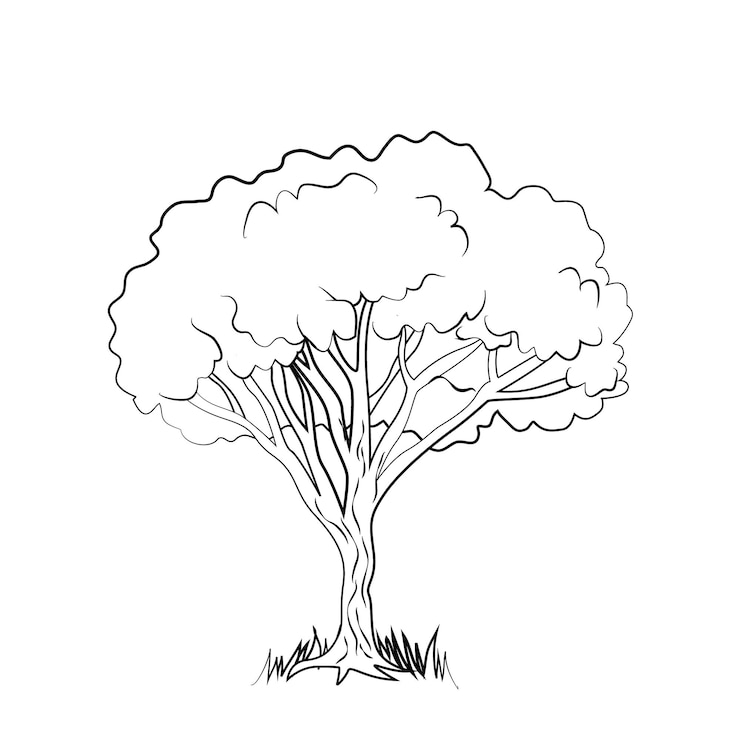 Vecteur dessin d'illustration vectorielle de dessin animé d'arbre pour livre d'enfants