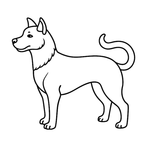 Un dessin d'illustration vectorielle du chien en contour
