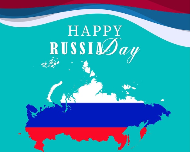 Dessin d'illustration vectorielle du jour de la Russie heureuse pour les affiches et les bannières des médias sociaux