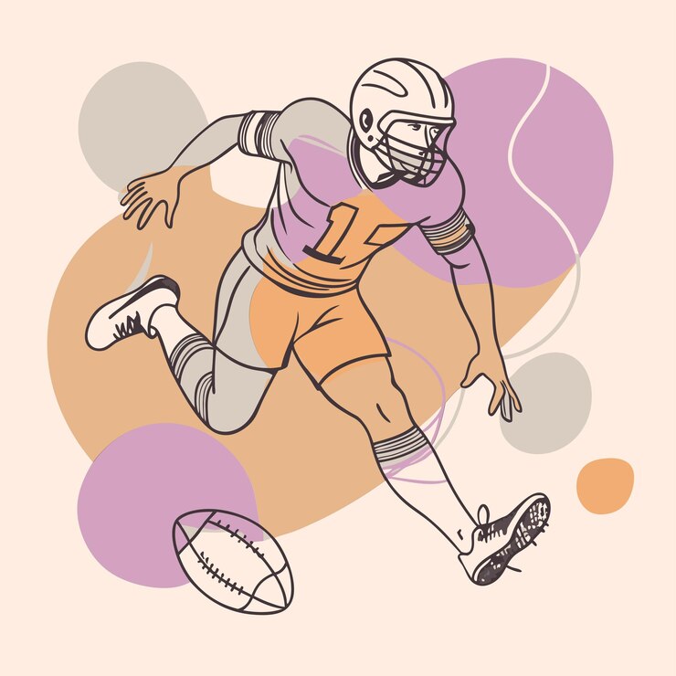 Vecteur un dessin d'un joueur de football avec le numéro 7 dessus