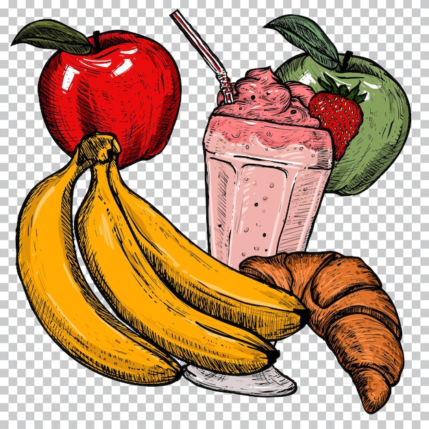 Un Dessin D'un Jus De Fruit Et D'un Milk-shake