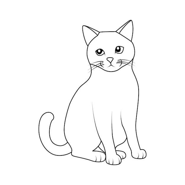 Un dessin de ligne chat animal de compagnie illustration vectorielle 4