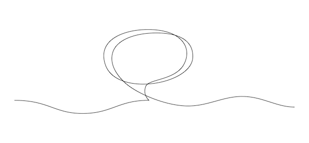 Un dessin en ligne continu de la bulle vocale. Nuage de chat dans un style linéaire simple. Trait modifiable. Illustration vectorielle Doodle minimaliste.