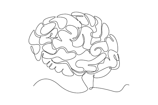 Un dessin en ligne continue de l'anatomie du concept humain illustration vectorielle de Doodle en linéaire simple