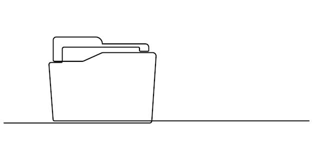 Dessin en ligne continue du dossier médical Icône dessiné à la main Symbole vecteur Illustration Dossier dossier