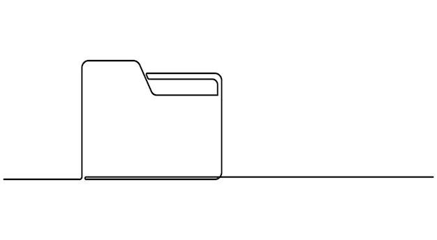 Dessin en ligne continue du dossier médical Icône dessiné à la main Symbole vecteur Illustration Dossier dossier