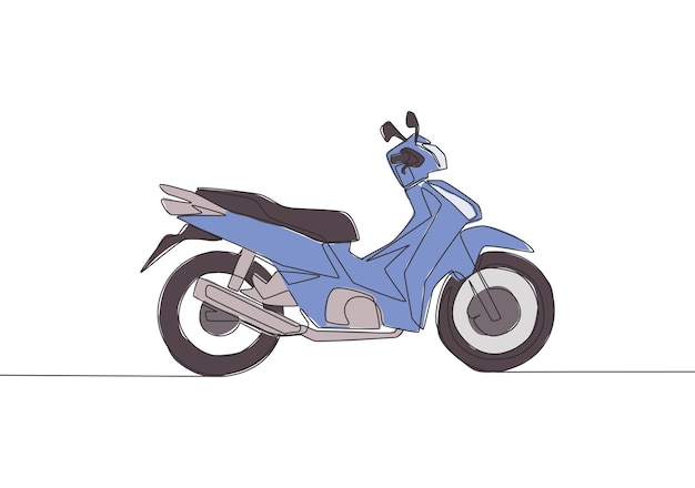 Vecteur un dessin en ligne continue du logo de la moto asiatique moderne concept de moto urbaine