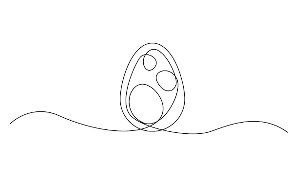 Vecteur un dessin en ligne continue de l'illustration des œufs de pâques