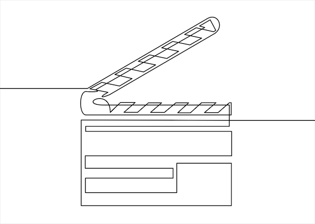Un dessin en ligne continue de la planche de clapper