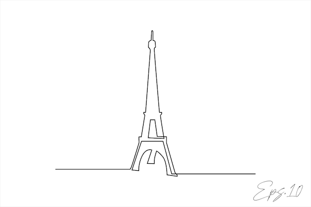 dessin en ligne continue de la tour