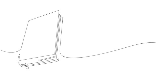 Un dessin en ligne d'un livre Icône de livre en ligne continue Icône d'une ligne Illustration vectorielle