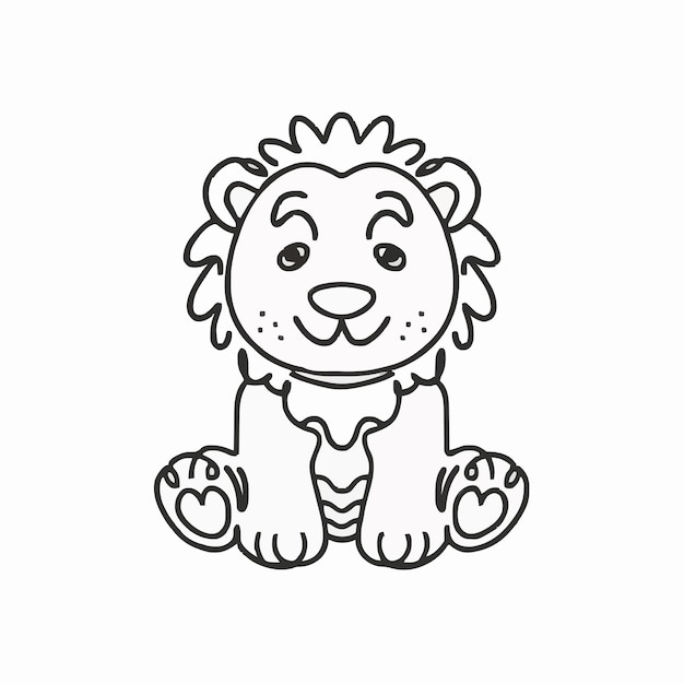 Un Dessin D'un Lion Avec Un Lion Dessiné Dessus