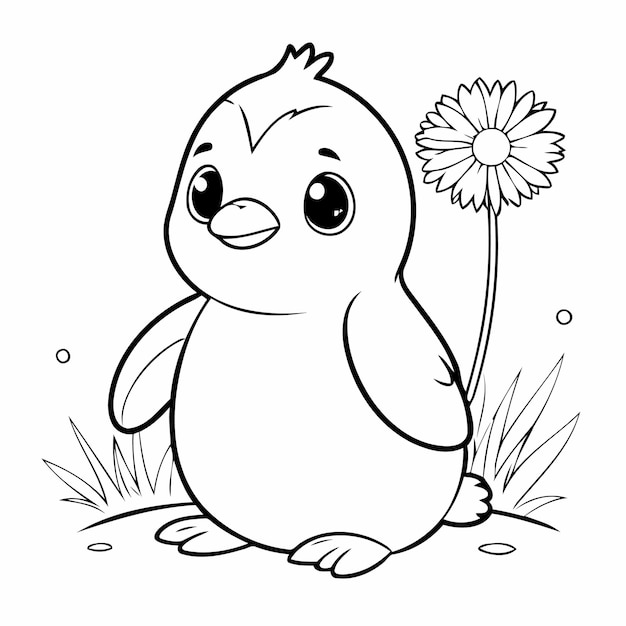 Vecteur le dessin d'un livre à colorier adorable de pingouin