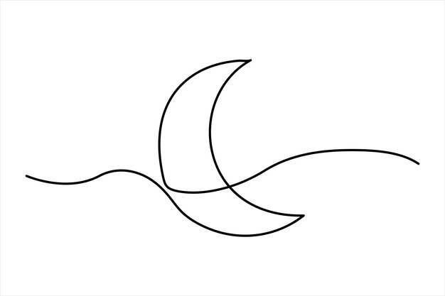 un dessin d'une lune et un dessin en ligne d'une Lune