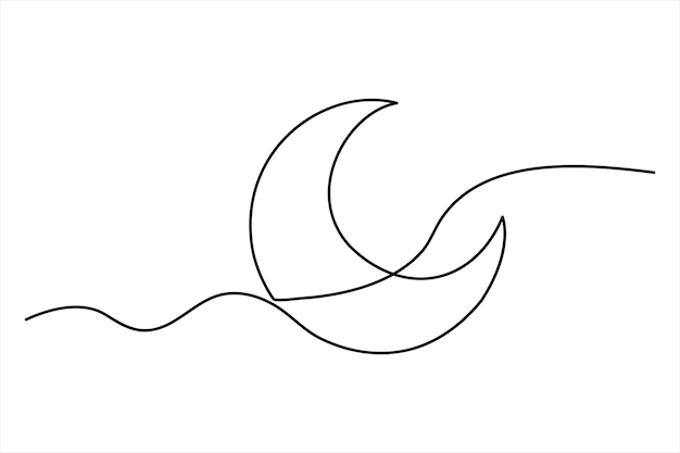 un dessin d'une lune et de la lune