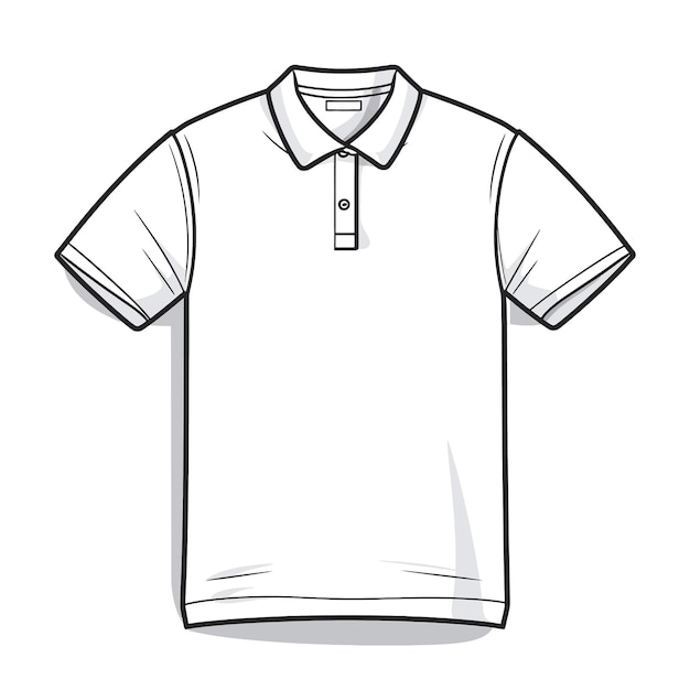 Vecteur dessin à la main devant la chemise polo de base illustration vectorielle de dessin animé clipart fond blanc