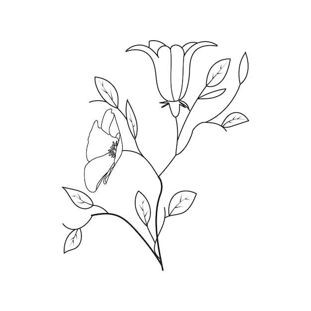 Dessin à la main de fleurs pour cartes de vœux, livre de coloriage, invitations, dessin au henné et tatouage.