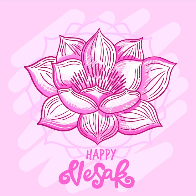 Vecteur dessin à la main happy vesak day