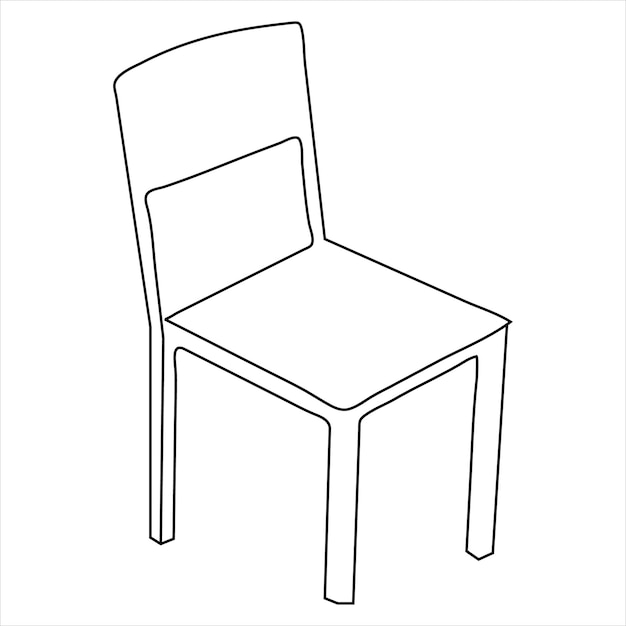 Dessin à la main en ligne continue simple icône de chaise moderne et illustration vectorielle de contour