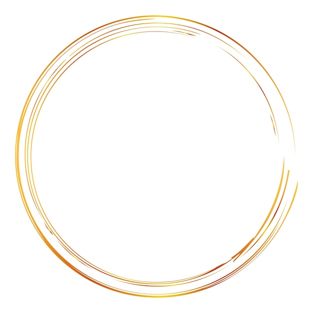 Dessin à la main Sketch Golden Circle Frame de Multiple Black thic marché pour votre élément de conception isolé sur blanc
