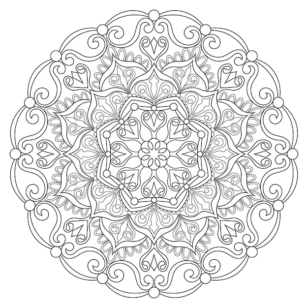 Dessin de mandala dans le style linéaire