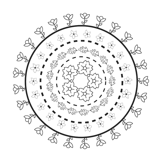 Vecteur dessin de mandala à partir d'un livre à colorier