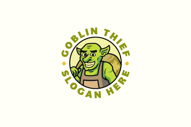 Vecteur dessin de la mascotte du logo goblin illustration vectorielle de personnages de dessins animés