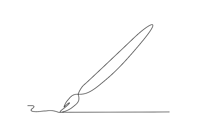 Dessin minimaliste continu d'une ligne d'un stylo à bille avec ligne d'écriture abstraite pour la papeterie