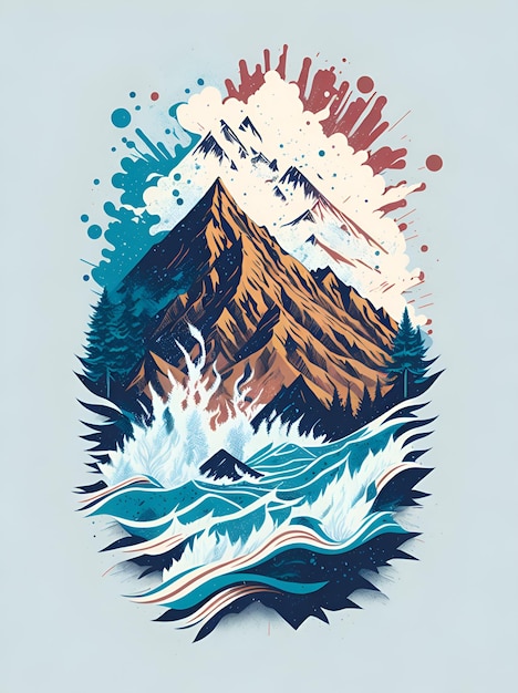 Un Dessin D'une Montagne Et Une Montagne Avec Les Mots 