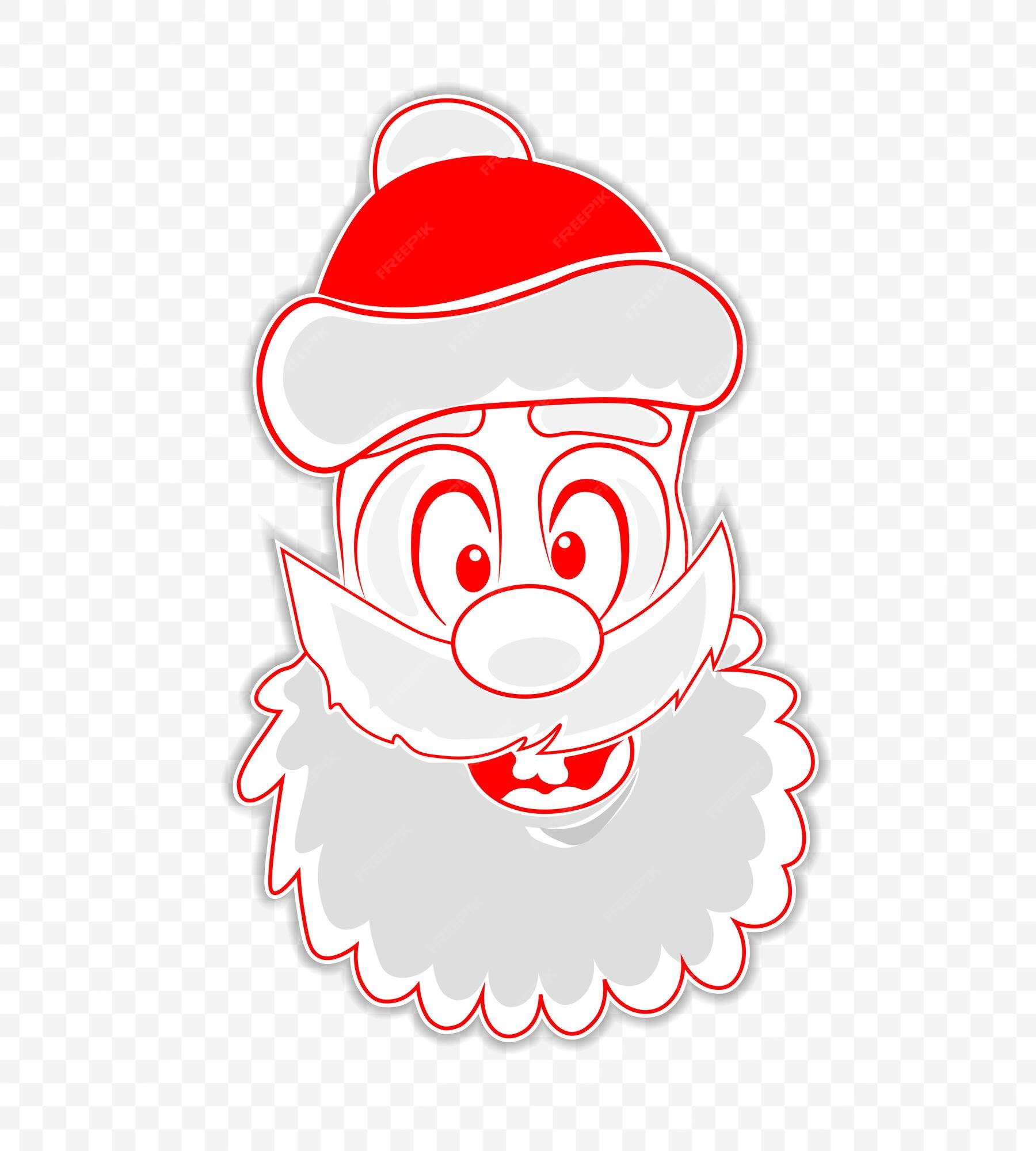 Dessin De Noël D'un Drôle De Visage Drôle Du Père Noël Vecteur Premium