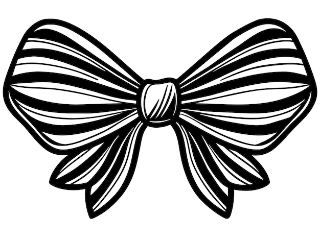 Vecteur un dessin en noir et blanc d'un papillon avec un arc dessus