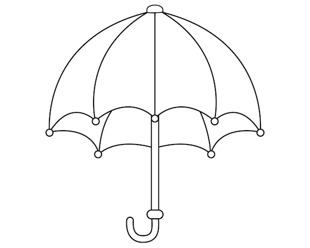 Dessin Noir Et Blanc D'un Parapluie Ouvert