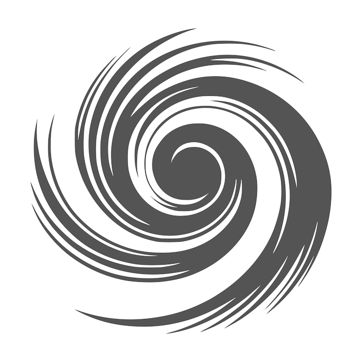 Vecteur un dessin en noir et blanc d'une spirale