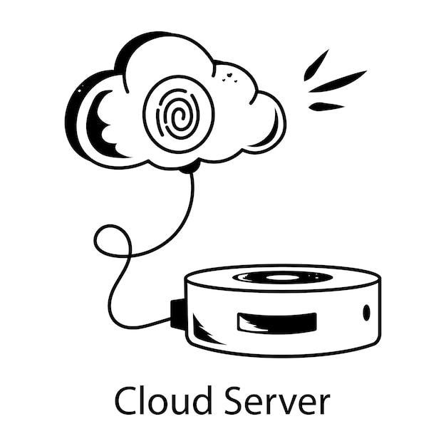 un dessin d'un nuage avec un nuage dessus