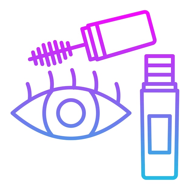 Vecteur un dessin d'un œil et d'un stylo avec une ligne bleue et rose