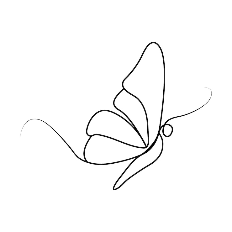 Vecteur dessin de papillon en ligne continue et illustration artistique vectorielle en ligne