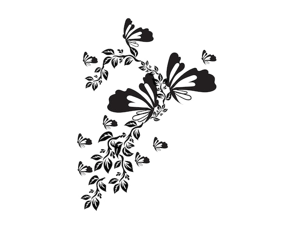 Vecteur un dessin de papillon avec des papillons sur le côté