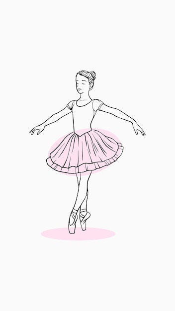 Dessin de petite ballerine dessinée à la main