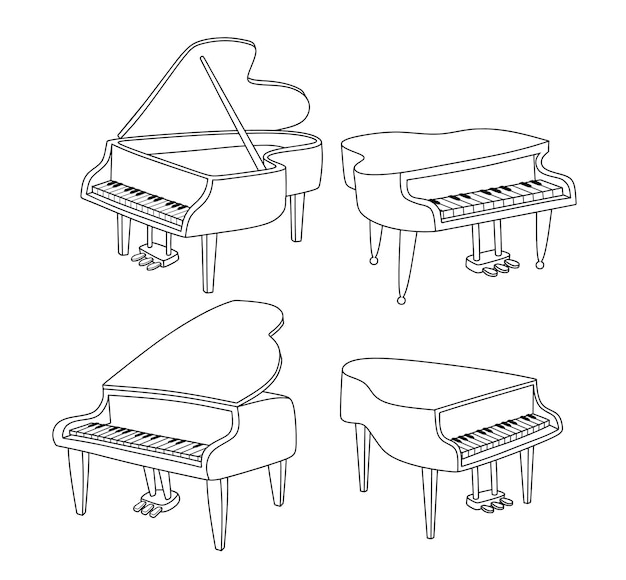 Un Dessin D'un Piano Avec Le Mot Grand Dessus