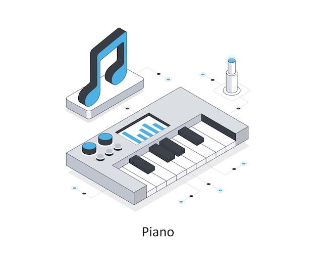 un dessin d'un piano avec le mot piano dessus