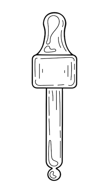 Vecteur dessin de pipette médicale illustration artistique dessinée à la main