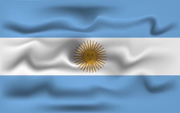 Vecteur dessin réaliste du drapeau de l'argentine