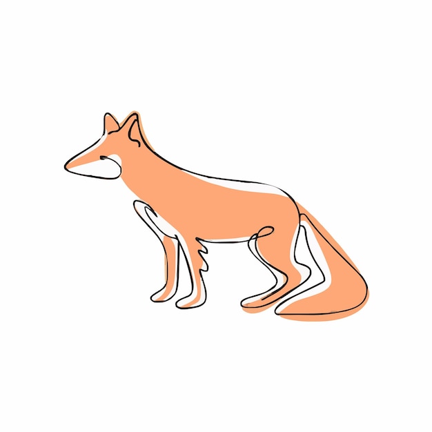 Vecteur un dessin d'un renard avec une ligne dessus